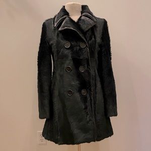 Derek Lam Womens Green / Black Genuine Leather and Fur / Size 4 / NWT